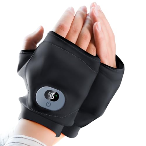 Guantes calefactables sin dedos - Guantes de calefacción eléctrica con pantalla digital de 3 niveles, guantes de exterior recargables que funcionan con pilas | Invierno Ciclismo Esquí Oficina