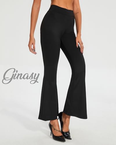 Ginasy Womens Dress Pants for Work Business Casual High Waisted Flare Dressy Trousers Pants Pull On Bell Bottom Office Slacks2
