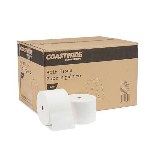 Coastwide J-Series Small Core Toilet Paper, 2-ply, White, 1000 Sheets/Roll,