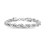 Nautica Men's Chain Bracelet – Silver Tone Classic Twist French Rope Chain Bracelet for Women, Size