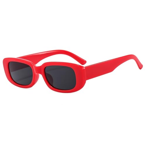 Image of IKANOO Retro Rectangle Sunglasses for Women Men Small Square Frame Trendy Y2K 90's Black Sunglasses