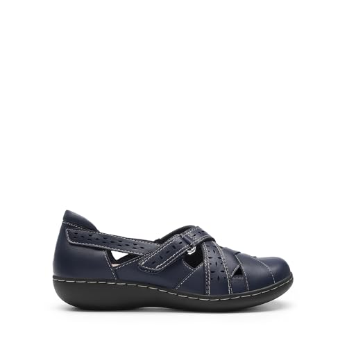 DREAM PAIRS DREAM PAIRS Women's Loafers Slip On Comfortable Casual Orthopedic Walking Flats Work Shoes Closed Toe Sandals with Arch Support,Size 9.5,Navy,DWUMLS2508