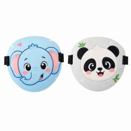 Image of Eye Patch for Kids, Reusable Eye Patches for Lazy Eyes, Pirate Eyes Patch, Eye Cover, Christmas Pirate Theme, Cartoon Character Color Matching (white + blue)