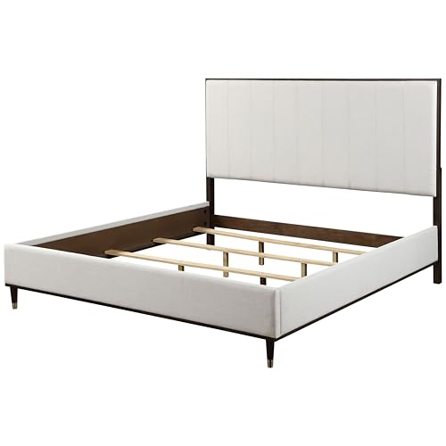Acme Carena Wooden Bed in Light Gray and White and Brown -  Acme Furniture, BD02026EK