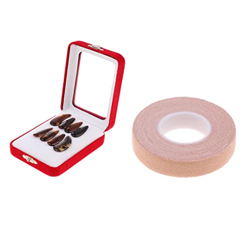 Generic Guzheng Finger Picks with Groove And 500cm Tape