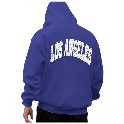 Los Angeles California Trendy Hoodies for Men Preppy Graphic Hooded Tops Style Vintage Winter Fall Casual Y2K