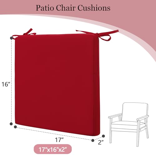 idee-home Outdoor Chair Cushions Set of 4, 17 x 16 Outdoor Seat Cushions by idee-home - Used condition - Image 7