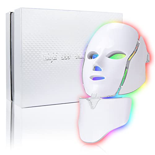 LED-Face-Mask-Light-Therapy 7 Colors LED Facial Skin Care Mask Red Light Therapy Mask LED Lights for Facial at Home 