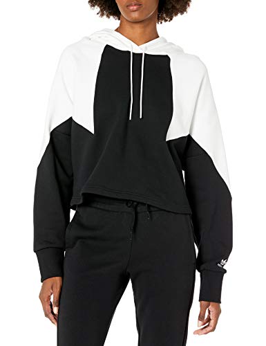 adidas Originals Women's Large Logo Crop Hoodie, Black/White, S