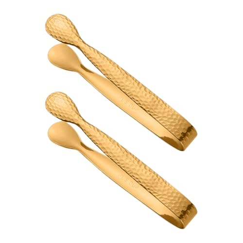 Pinze per secchiello del ghiaccio, piccole pinze per antipasti, set di 2 strumenti per afferrare il ghiaccio per tè, caffè, bar, con clip per antipasti di grado alimentare da 10,9 cm