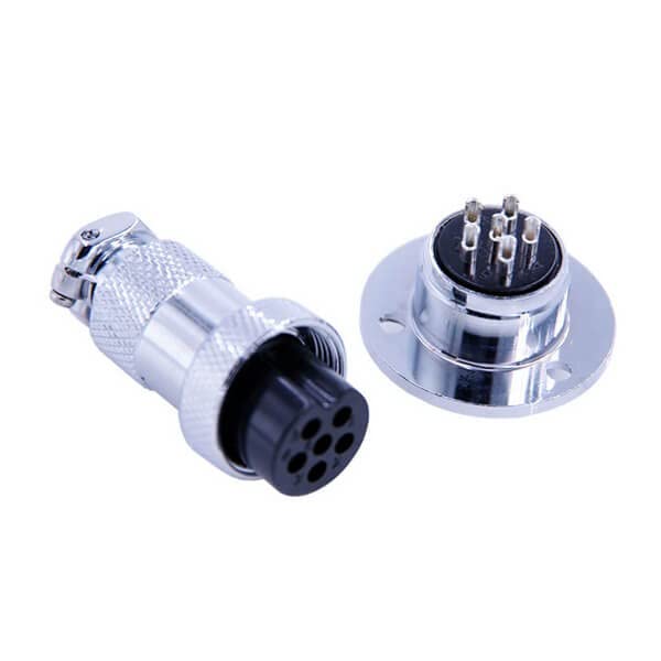Conector GX20 6 pines macho a hembra pack de 10 enchufes rectos 2