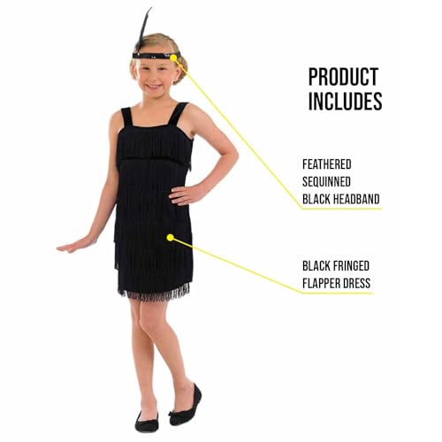 Vestido negro estilo flapper para niñas miniatura 3