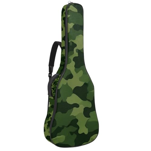 Sac pour guitare acoustique 101,6 cm motif camouflage vert étanche avec poches de transport