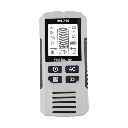 Vidonergy Escáner electrónico de pared 7 en 1 con pantalla LCD y alarma de audio, detector de mano para madera, metal y cables de CA vivos en varios (gris)