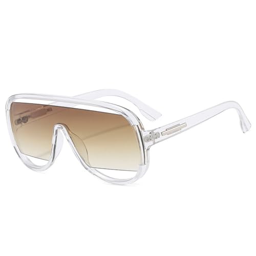 Lunettes de soleil rétro une pièce dégradé miroir nuances UV400 hommes femmes surdimensionné