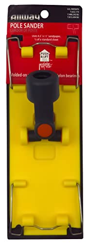 Image of ALLWAY UPS Drywall Pole Sander Head with Stainless Steel Clips | Heavy-Duty, Threaded Pole Socket
