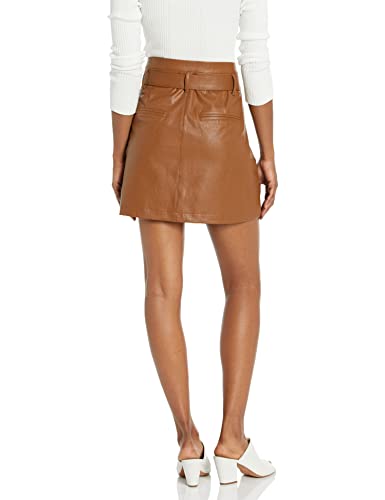 PAIGE Women's Blanka Vegan Leather Pleats High Waisted in Dark Argan2