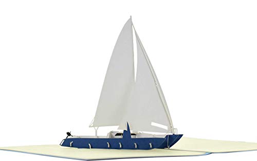 Gutschein oder Geburtstagskarte mit 3D Pop up Segelboot, Yacht|Ausgefallener Reisegutschein zum Segeln, Segelreise|Geschenkidee zu Geburtstag, B16 - Image 5