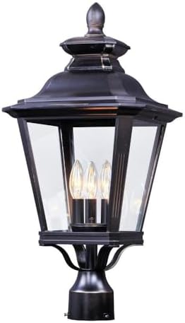 Maxim Knoxville-Three Light Outdoor Post Lantern in Early American style-11 Inches Wide by 23.5 inches high