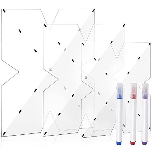 Waenerec Bowl Cozy Template 3 Sizes 12/10/8 Inch Acrylic Quilting Templates With 3 Pieces Water Soluble Pen Bowl Cozy Pattern Template For Sewing Clothes Diy Craft Stencil Cut On Fold Template #TOP4