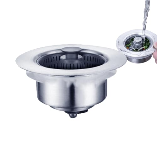 排水シンクストッパー、シンク水ストッパー - シンク用排水栓プレスシンク排水栓,浴室シンク用ポップアップ排水栓、多機能排水フィルター排水栓プッシュ式