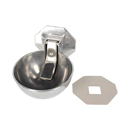 Kerbl Tränkebecken für Weidefassanbau, Weidebecken, Aluminiumgussbecken, silber, 23,5 x 28,7 cm, 2,6 l, 10 l/min bei 0,2 bar, universelle Anbringung