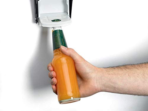 GLOW Premium Wall Mounted 2 in 1 Can Crusher and Bottle Opener – Heavy Duty Blue Large 16oz 500ml Aluminium Drinking Tin Can Kitchen Recycle Tool with Soft Grip Foam Handle Bottle Opener - Image 3
