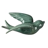 Nordic Ceramic Swallow Wall Decor, Handmade 3D Bird Sculptures with Ice Crackle Glaze - Modern Green Wall Art for Living Room, Bedroom, Office