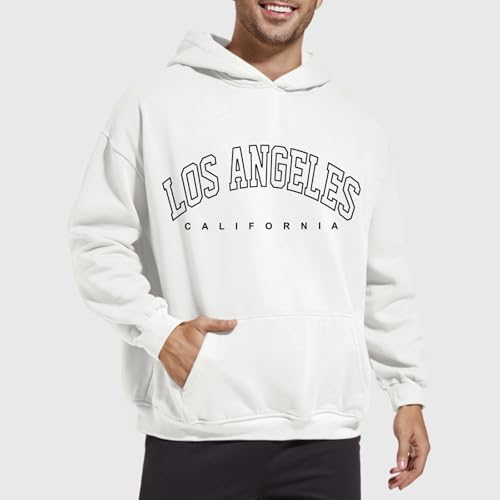 Bobeutou Oversized Graphic Hoodies for Men Los Angeles Vintage Sweatshirt California Letter Print Hoodie Pocket Pullover Top3