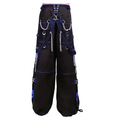 Customize Handmade Gothic Pant | Blue Super Skull Gothic Cyber Chain Goth Jeans Punk Rock Pants | Skull Gothic Pant3