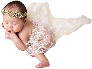 Vemonllas Luxury Newborn Boy Girl Baby Photography Props Wrap Lace Yarn Cloth Blanket (White)