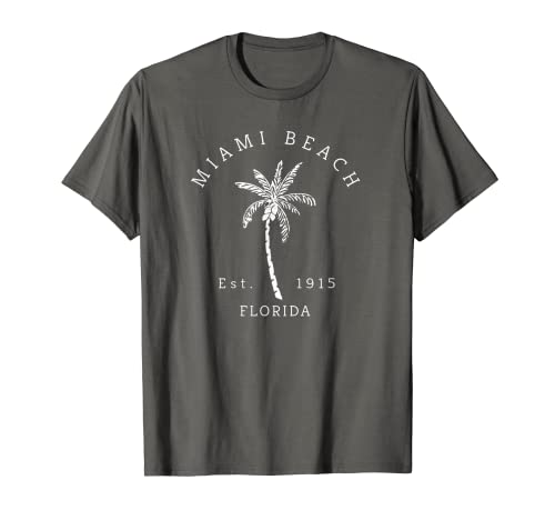 Original Miami Beach Palm Tree Novedad Art Surf Camiseta