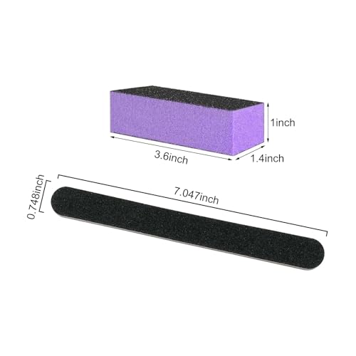 Nail File and Buffer Block, Professional Manicure Tools Kits, 100/180 Grit, Black Nail Pedicure File and Sanding Buffing Grinding Plisher File - Image 6