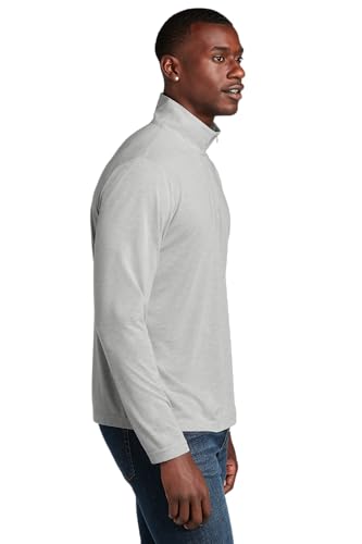SPORT-TEK PosiCharge Tri-Blend Wicking 1/4-Zip Pullover ST407, Light Grey Heather, X-Large2