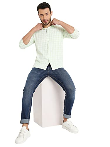 Image of Maharaja Slim Fit Small Checks Shirt for Men