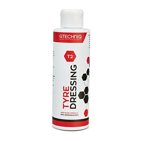 Gtechniq Auto T2 Tyre Dressing for Cars, Tyre Cleaner Repels Dirt and Grime, Restores Finish, Anti-Sling Formula, 100% Biodegradable, 250ml Cover
