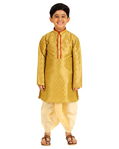 Image of Pro-Ethic Style Developer Boy's Dhoti Kurta For Kid's Silk Self Design Ethnic Wear (SG168 208)
