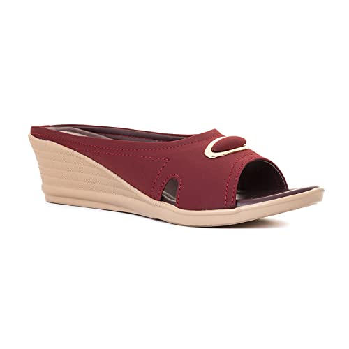 Image of Khadim's 5300555 Lightweight Durable Extra Soft Trendy Premium Stylish Casual Slip-On Heels For Women