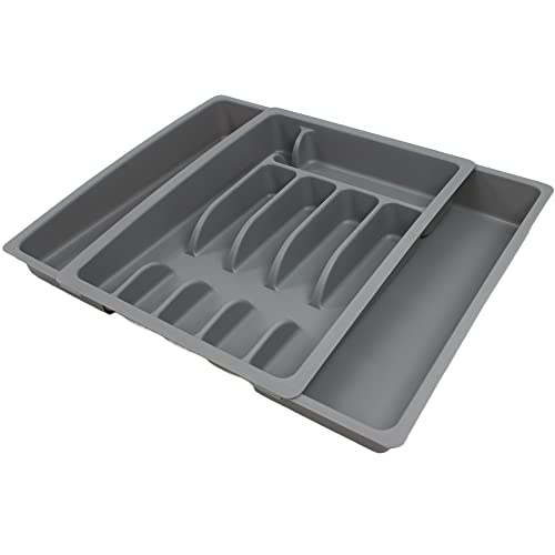 Cubertería ajustable extensible para caravana, caravana, camping, caravana, barco, gris