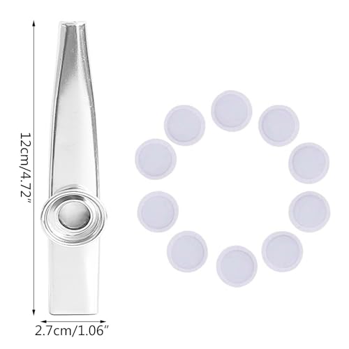 Excbioz Metal Kazoos With Flute Diaphragms Mouth Kazoos Ukuleles Standard Common Size Musical Instruments Parts thumb #8