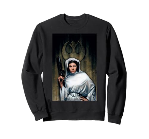 Sweat Star Wars Princess Leia au portrait rebelle peint pour fan de pop culture