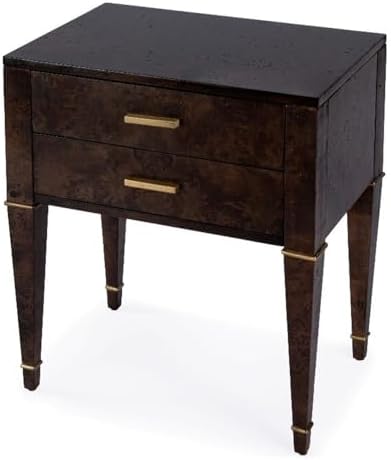 Butler Specialty Company Kai 2 Drawer Burl Wood End Table - Dark Brown