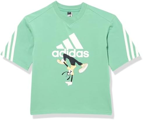 adidas Camiseta Disney Mickey Mouse para meninos, Verde/Off White