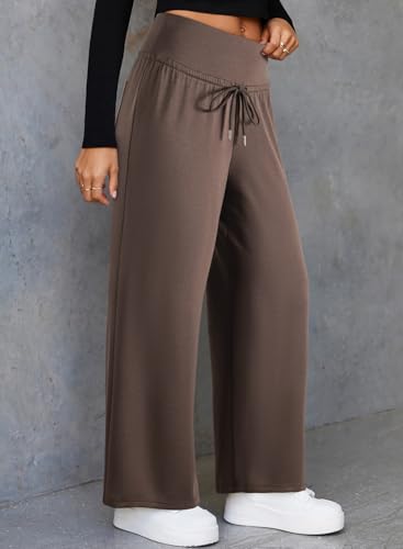 Herseas Women's Wide Leg Sweatpants Baggy Drawstring Straight Travel Pants Lounge High Waist Oversized Pants2