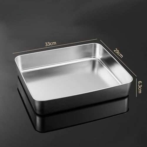 Bandeja rectangular de acero inoxidable 33x29 cm x2 para lasaña sin esfuerzo 3