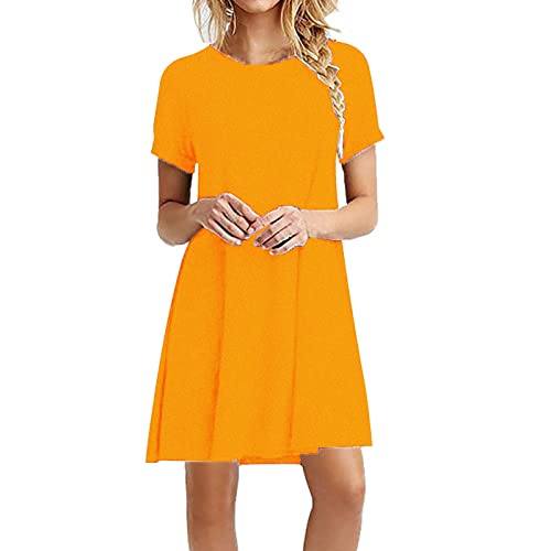 Robe maxi d'été femme manches courtes vêtement ample casual en mousseline unie