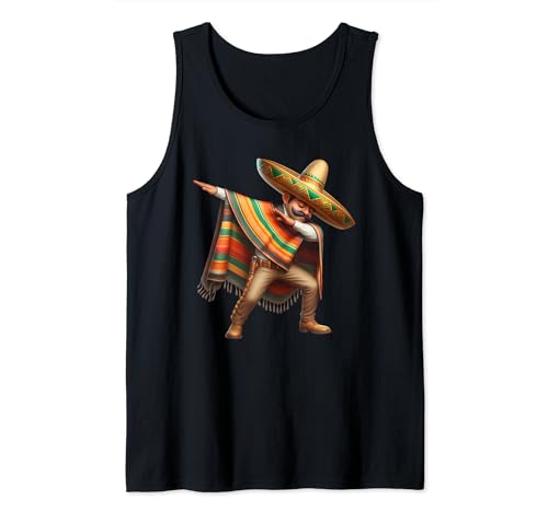 Dabbing Mexican Poncho Cinco de Mayo Sombrero Funny Camiseta sin Mangas