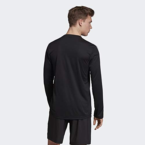 adidas Designed 2 Move 3-Stripes Long Sleeve Tee, Black, Medium