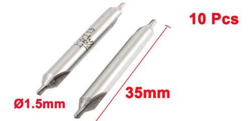 sourcing map 1.5mm Tip Diameter HSS Center Spotting Drill Bit Countersinks 10Pcs, # 1.5*4 - Image 3