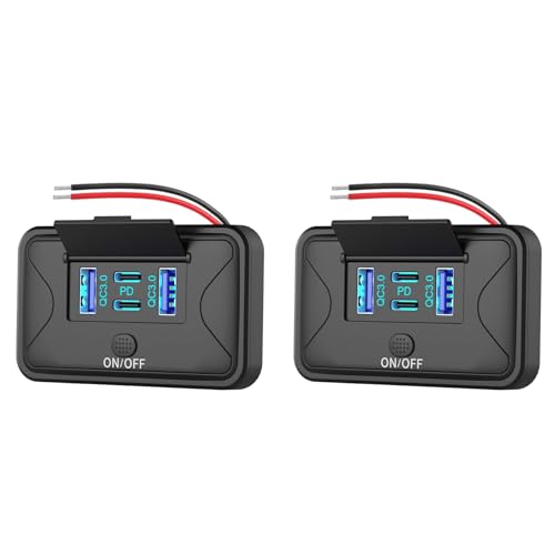 Cargador de pared USB de 78W con 4 puertos y doble PD más QC3.0 y botón de apagado